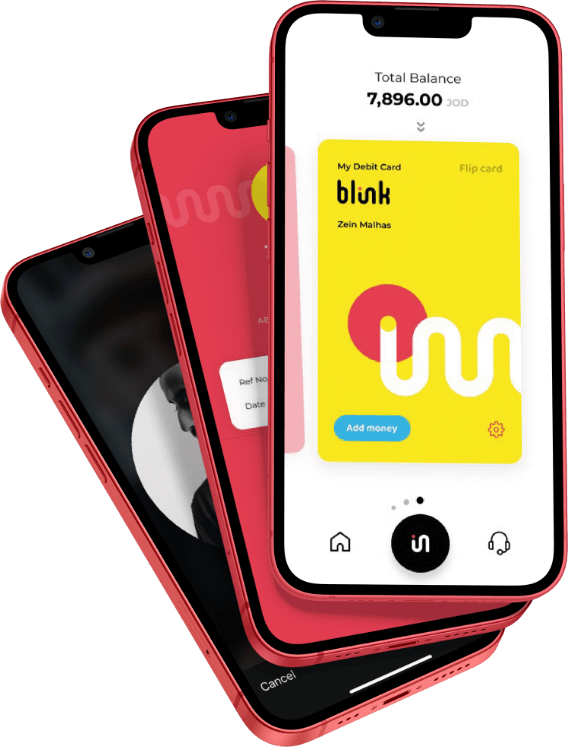 Blink digital bank homepage images of digital app